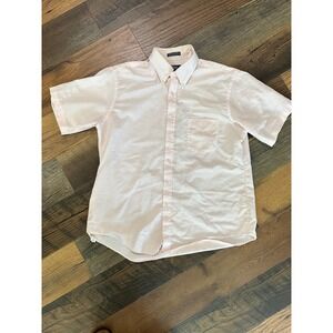 VTG Private Club Mens Pink Short Sleeve Button Down Oxford Shirt Size 17 PC-406